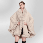 Manteau Gothique Hiver Fourrure Beige Taille Unique