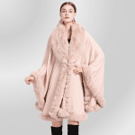 Manteau Gothique Hiver Fourrure Rose Taille Unique