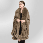 Manteau Gothique Hiver Fourrure Marron Taille Unique