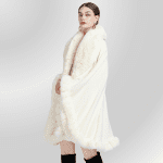 Manteau Gothique Hiver Fourrure White Taille Unique