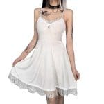 Robe Noire Dentelle Gothique Blanc