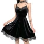 Robe Noire Dentelle Gothique Noir