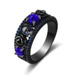 Bague Fleur Rose Tête-de-Mort Blue CHINA
