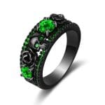 Bague Fleur Rose Tête-de-Mort Green CHINA