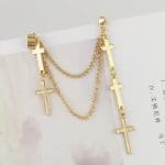 Boucle d'Oreille Croix Chaîne Gothique Croix & Chaîne 8