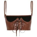 Corset Gothique Cuir Brown Top