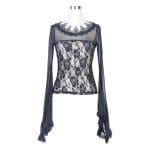 Top T Shirt à dentelle Noir PUNK RAVE