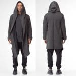 Manteau Long Noir Gothique Homme Gris