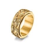 Bague Oeil Argent 925 Sterling Doré