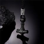 Collier Gothique Nordique Black Leather Rope 60CM