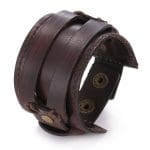 Bracelet Gothique Cuir Marron