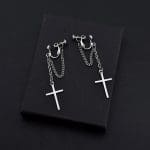 Boucle d'Oreille Croix Chaîne Gothique Croix & Chaîne 2