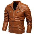 Veste Cuir Gothique Homme - DarkLife Marron Clair