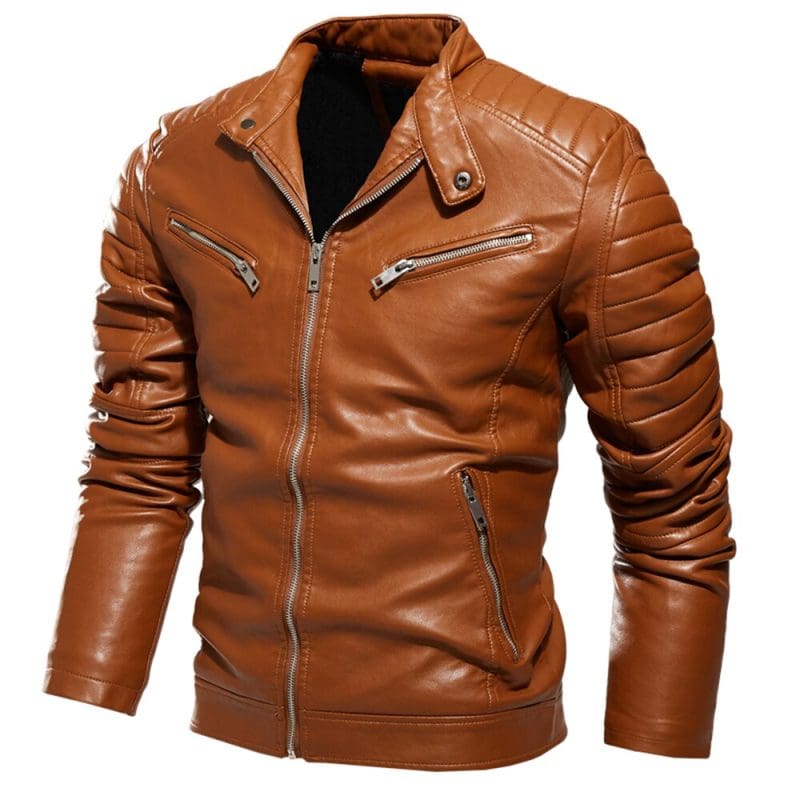 Veste Cuir Gothique Homme - DarkLife Marron Clair