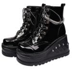 Bottes Gothique Plateforme Bottine Noires