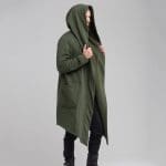 Manteau Long Noir Gothique Homme Vert