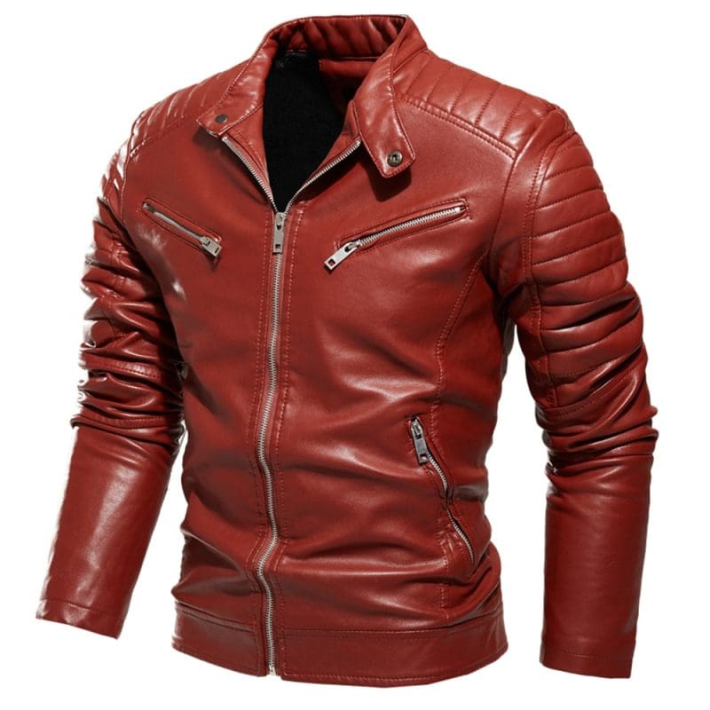 Veste Cuir Gothique Homme - DarkLife Rouge