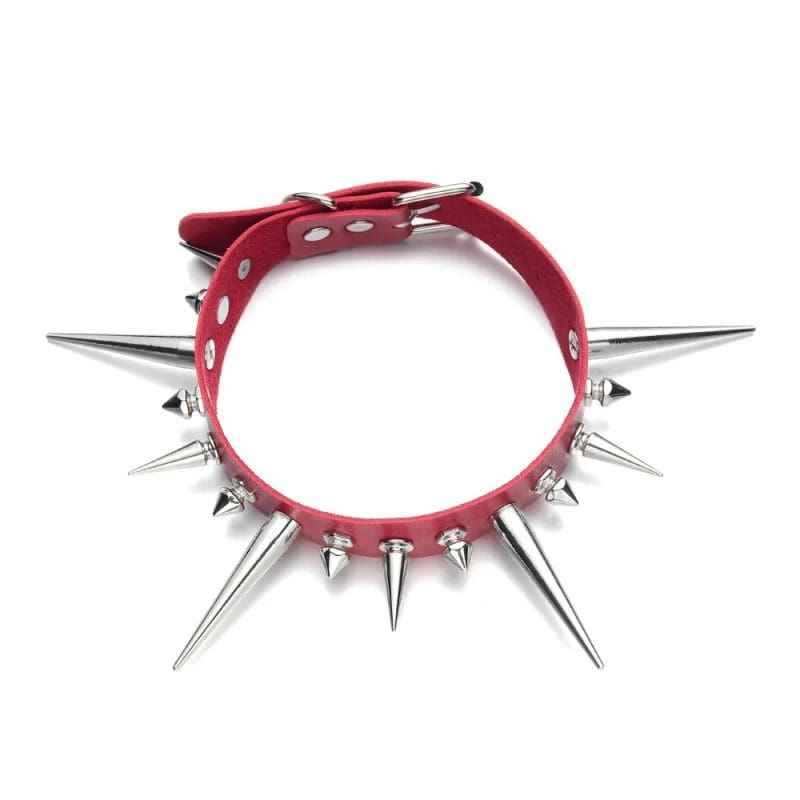 Collier à Piques Rouge