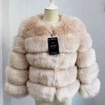 Manteau Gothique Fourrure Beige