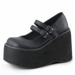 Bottine Gothique Noire Brillante Noir