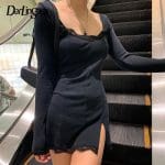 Robe Noire Gothique Dentelle Noir