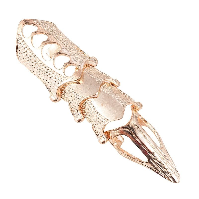 Bague Armure Gothique Articulée Entièrement gold