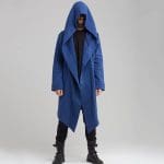 Manteau Long Noir Gothique Homme Bleu