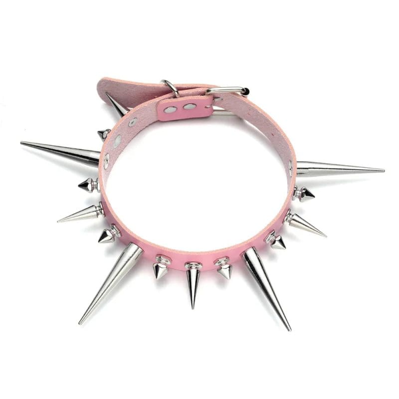 Collier à Piques Rose