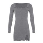 Robe Noire Gothique Dentelle Gris
