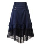 Jupe Gothique Victorienne Bleu Nuit
