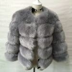 Manteau Gothique Fourrure Gris