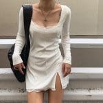 Robe Noire Gothique Dentelle Blanc