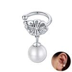 Boucle d'Oreille Gothique Argent Pearl