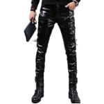 Pantalon Simili de Cuir Gothique Homme Black Death