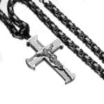 Collier Jésus Gothique Argent Noir