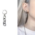 Boucle d'Oreille Gothique Punk Short Chain