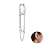 Boucle d'Oreille Gothique Argent Chain