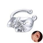 Boucle d'Oreille Gothique Argent Skull