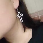 Boucle d'Oreille Croix Chaîne Gothique Croix & Chaîne 4