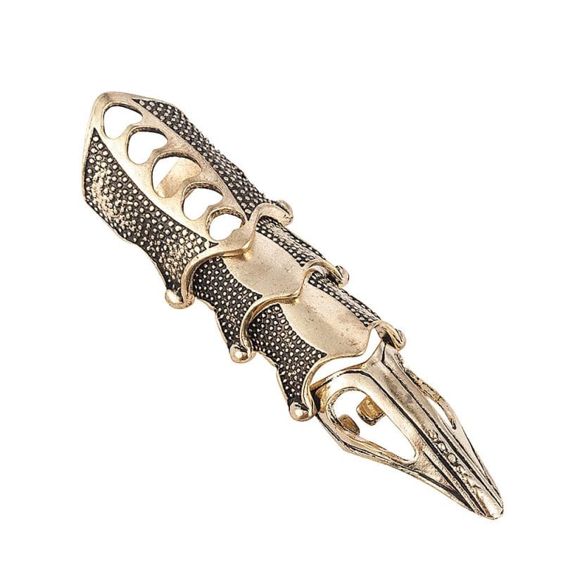 Bague Armure Gothique Articulée Entièrement dark gold
