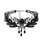 Collier Gothique Victorien Fleur Noire