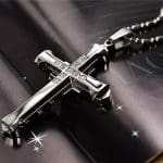 Collier Croix Noire Argent