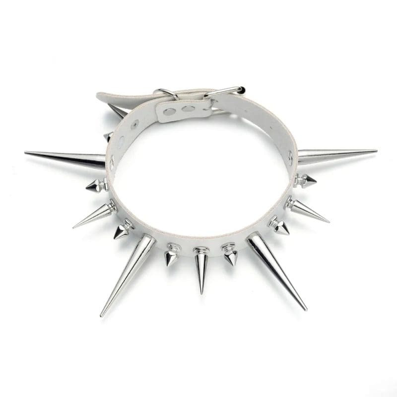 Collier à Piques Blanc