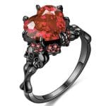Bague Cœur Noir Rouge