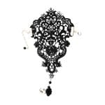 Bracelet Bague Dentelle Noire Noir