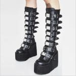 Chaussure Plateforme Gothique Blanche Noir