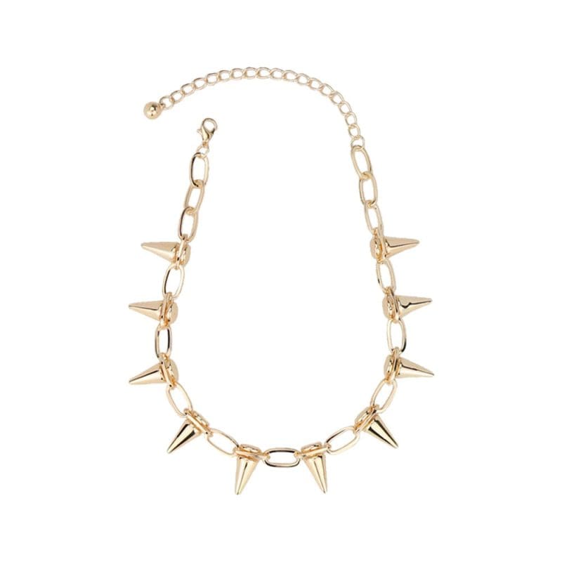 Collier Gothique Pique Femme Doré 35cm