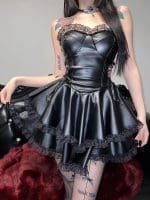 Robe de Soirée Simili Cuir