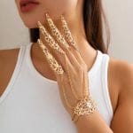 Bracelet Noire Long Doigts Doré