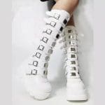 Chaussure Plateforme Gothique Blanche Blanc